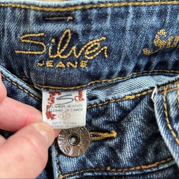 Silver Suki Plus Medium Fade Back Pocket Buttons Retro Size 27 - Picture 11 of 12